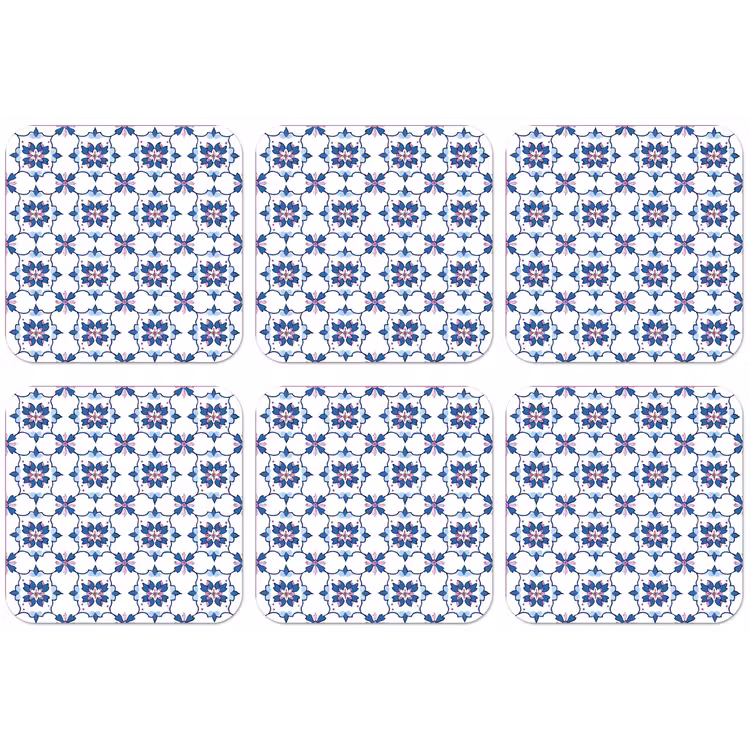 Modern - Patroon - Blauw - Roze onderzetter kurk middel 366 -zkaufland3dotto