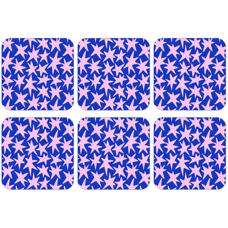 Modern - Sterren - Blauw onderzetter kurk middel 366 -zkaufland3dotto