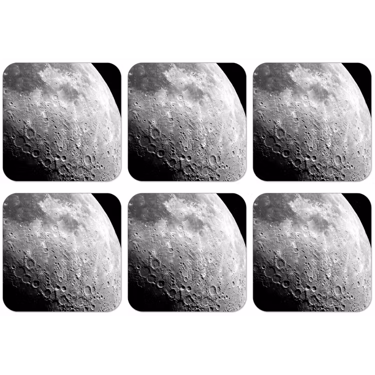 Untersetzer - Mond – Krater – Weltraum - Maan - Kraters - Ruimte onderzetter kurk middel