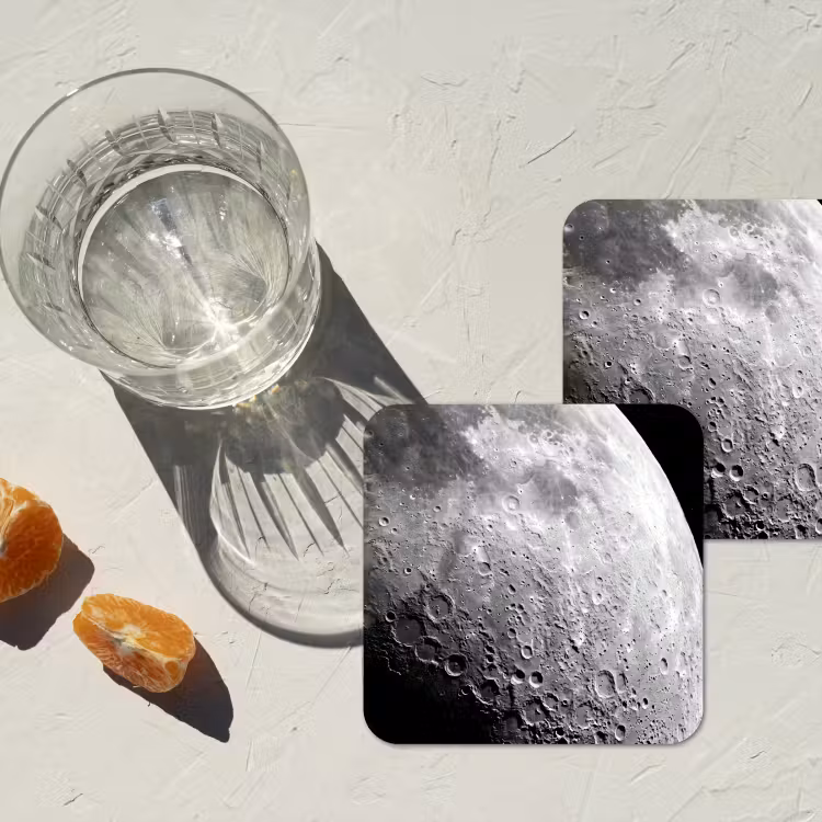 Untersetzer - Mond – Krater – Weltraum - Maan - Kraters - Ruimte onderzetter kurk middel