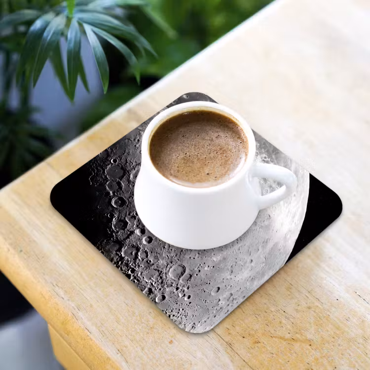 Untersetzer - Mond – Krater – Weltraum - Maan - Kraters - Ruimte onderzetter kurk middel