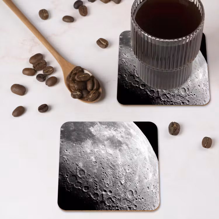 Untersetzer - Mond – Krater – Weltraum - Maan - Kraters - Ruimte onderzetter kurk middel