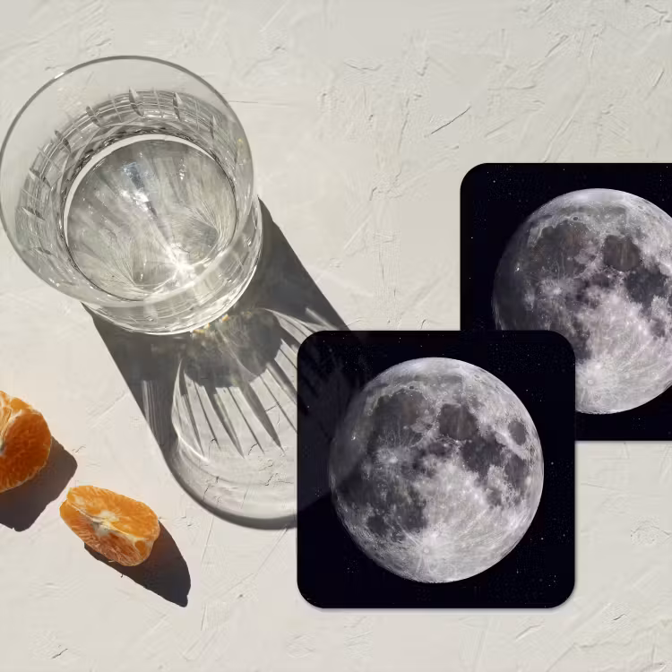 Untersetzer - Mond – Sterne – Weltraum - Maan - Sterren - Ruimte onderzetter kurk middel