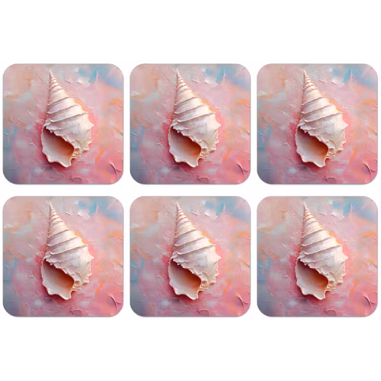 Schelp - Pastel - Pink onderzetter kurk middel -zkaufland3dotto