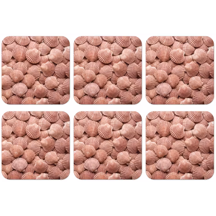 Schelpen - Patroon - Roze onderzetter kurk middel -zkaufland3dotto