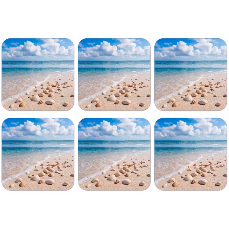 Schelpen - Strand - Natuur - Beige onderzetter kurk middel -zkaufland3dotto