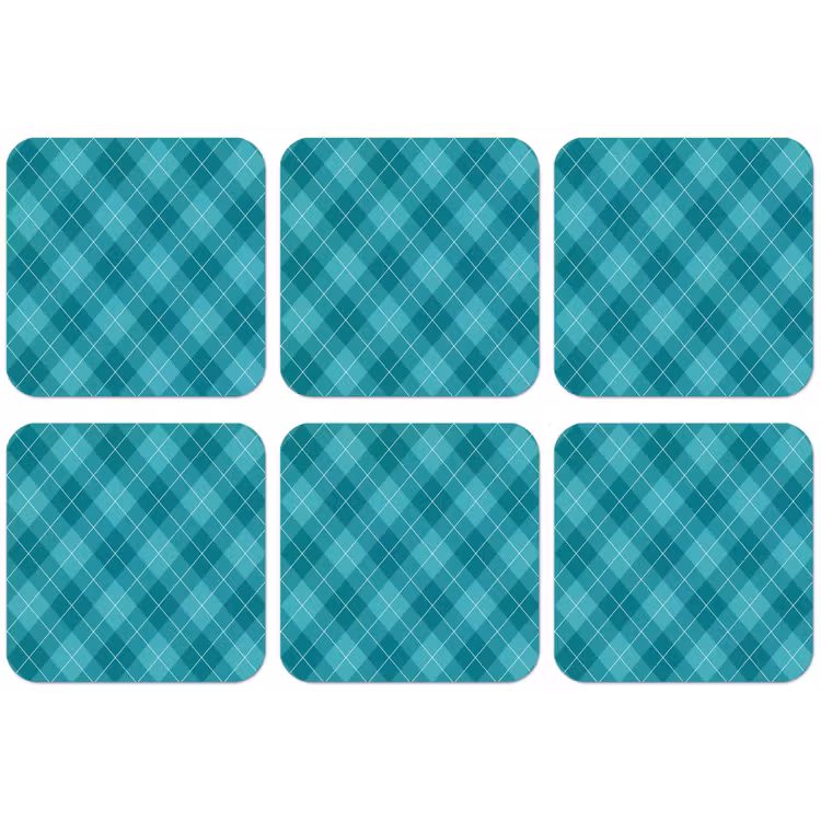 Patroon - Ruiten - Blauw onderzetter kurk middel 366 -zkaufland3dotto