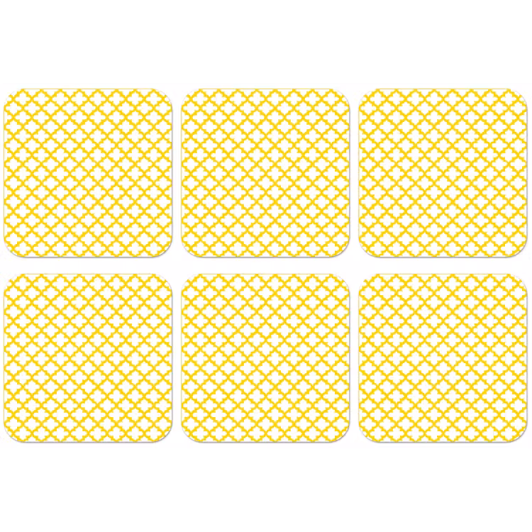Patroon - Geometrisch - Klassiek - Geel onderzetter kurk middel 366 -zkaufland3dotto
