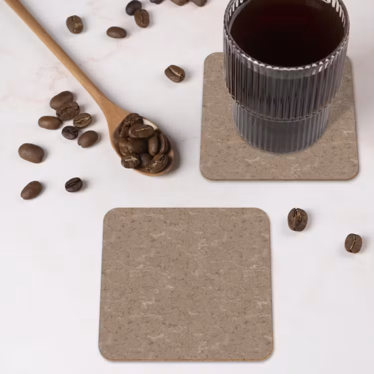 Patroon - Kalksteen - Beige onderzetter kurk middel 366 -sfeer2
