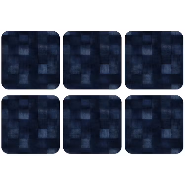 Patroon - Ruit - Marineblauw onderzetter kurk middel 366 -zkaufland3dotto