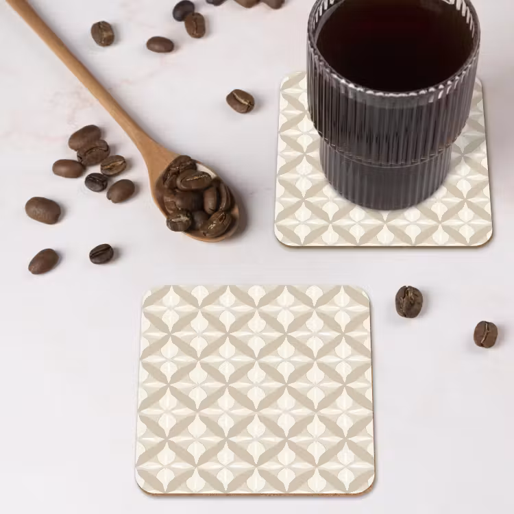 Patroon - Klassiek - Beige onderzetter kurk middel 366 -sfeer2