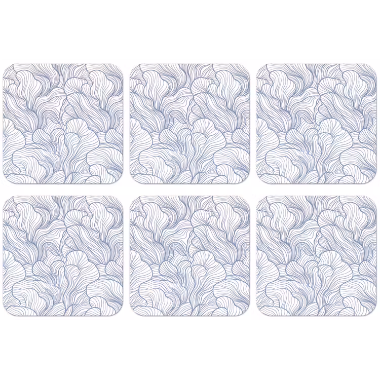Patroon - Lijnen - Organisch - Abstract - Blauw onderzetter kurk middel -zkaufland3dotto