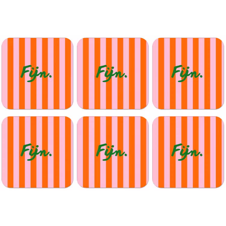 Patroon - Oranje - Fijn - Strepen onderzetter kurk middel -zkaufland3dotto