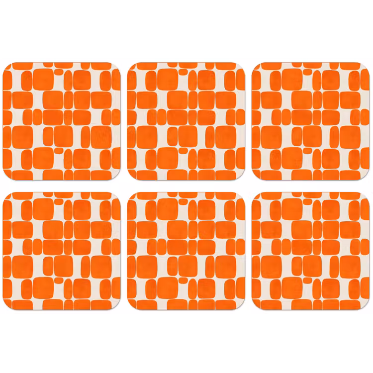 Patroon - Retro - Oranje onderzetter kurk middel 366 -zkaufland3dotto