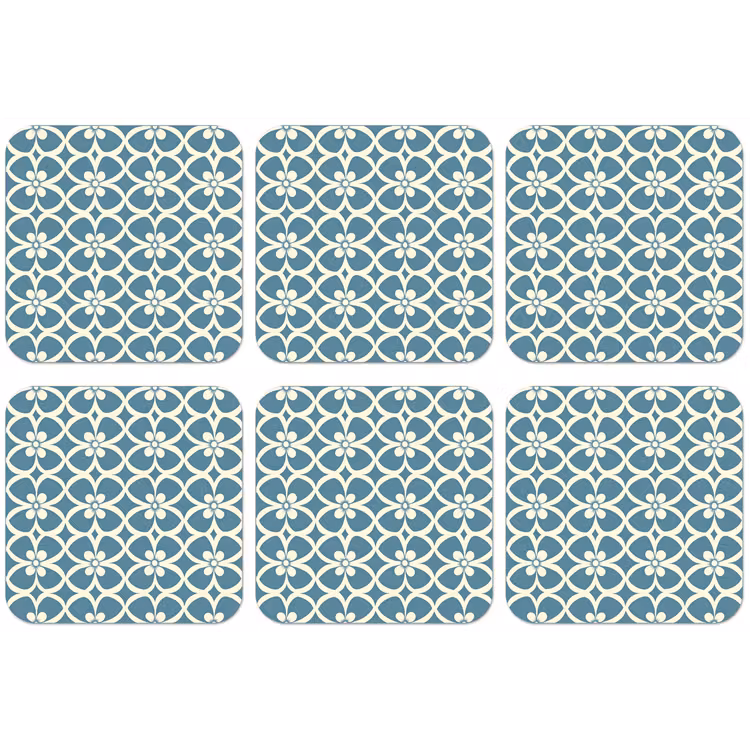 Patroon - Symmetrisch - Blauw onderzetter kurk middel 366 -zkaufland3dotto