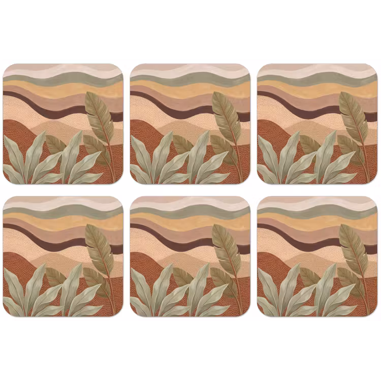 Natuur - Bladeren - Landschap - Abstract - Aardetinten onderzetter kurk middel -zkaufland3dotto