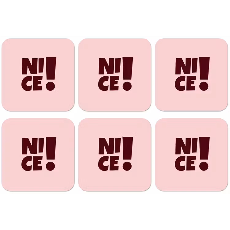 Nice - Uitroepteken - Roze onderzetter kurk middel -zkaufland3dotto