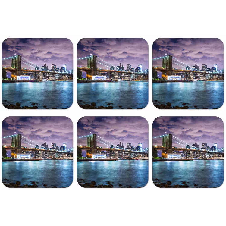 New York - Skyline - Stad - Kleuren onderzetter kurk middel -zkaufland3dotto