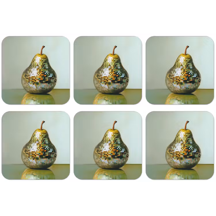 Fruit - Disco - Art - Glitter onderzetter kurk middel -zkaufland3dotto