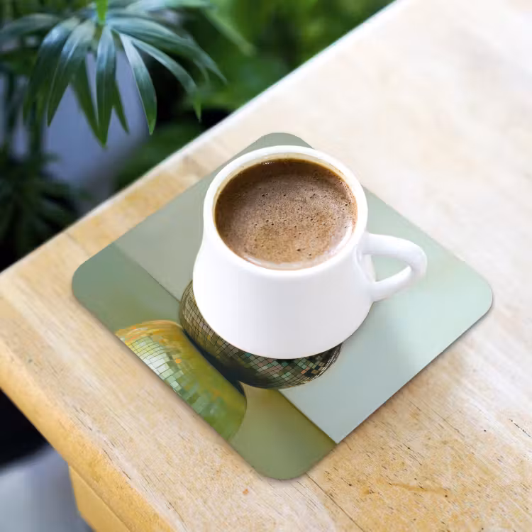 Fruit - Disco - Art - Glitter onderzetter kurk middel -sfeer5