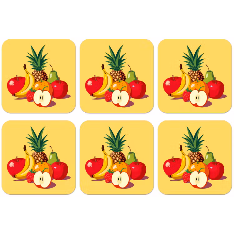 Fruit - Illustratie - Kleurrijk onderzetter kurk middel -zkaufland3dotto