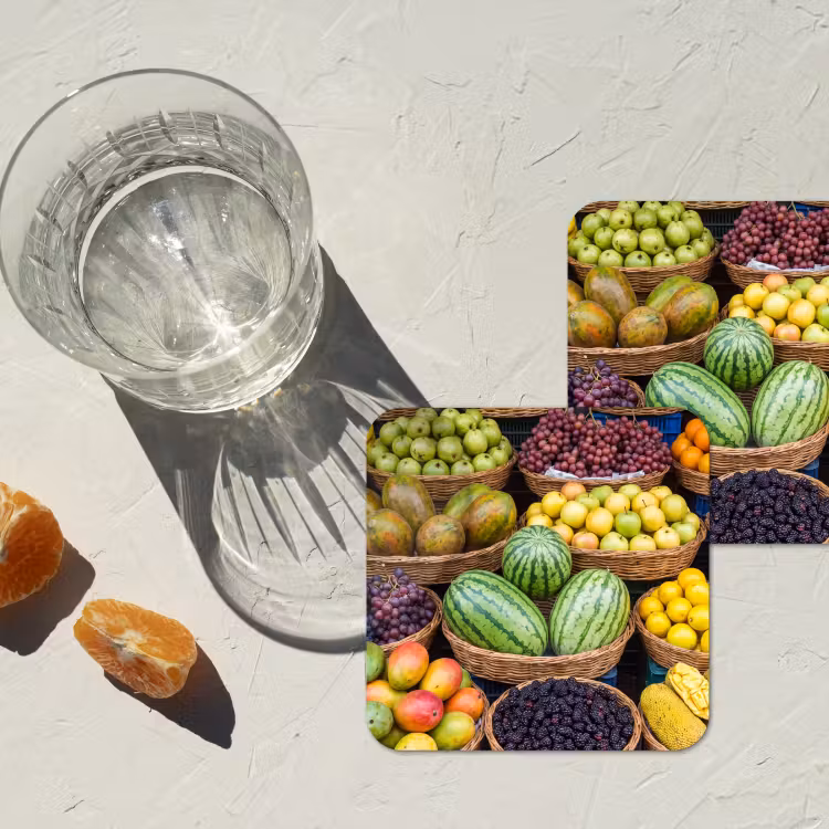 Untersetzer - Obst – Markt – Bunt - Fruit - Markt - Kleurrijk onderzetter kurk middel