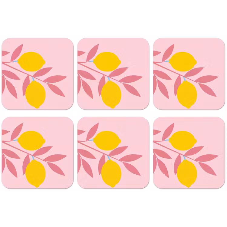 Fruit - Tak - Natuur - Abstract - Roze onderzetter kurk middel -zkaufland3dotto