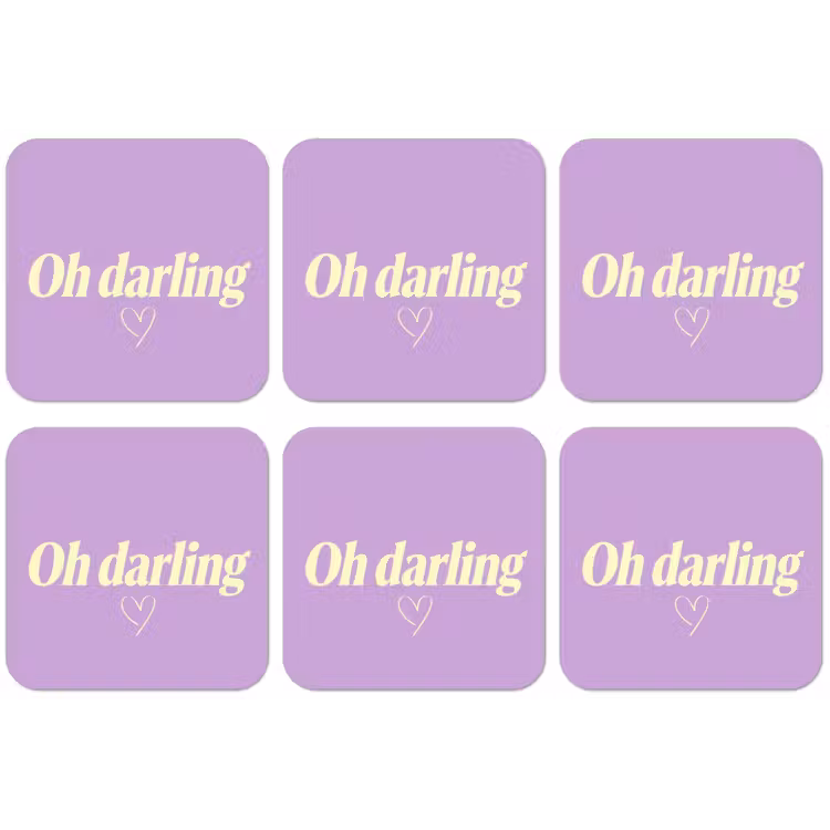 Oh darling - Hart - Paars onderzetter kurk middel -zkaufland3dotto