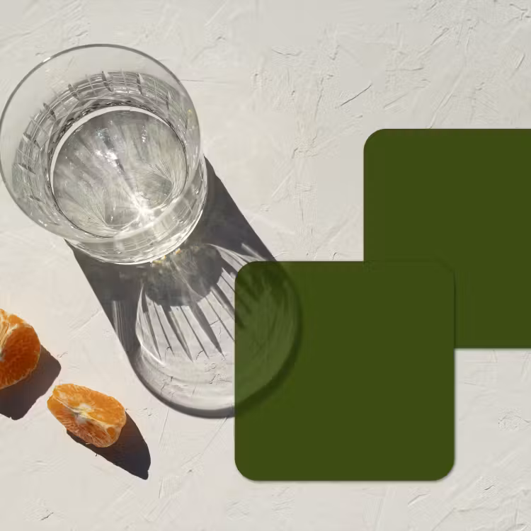 Olive - Drab - Groen onderzetter kurk middel 366 -sfeer4