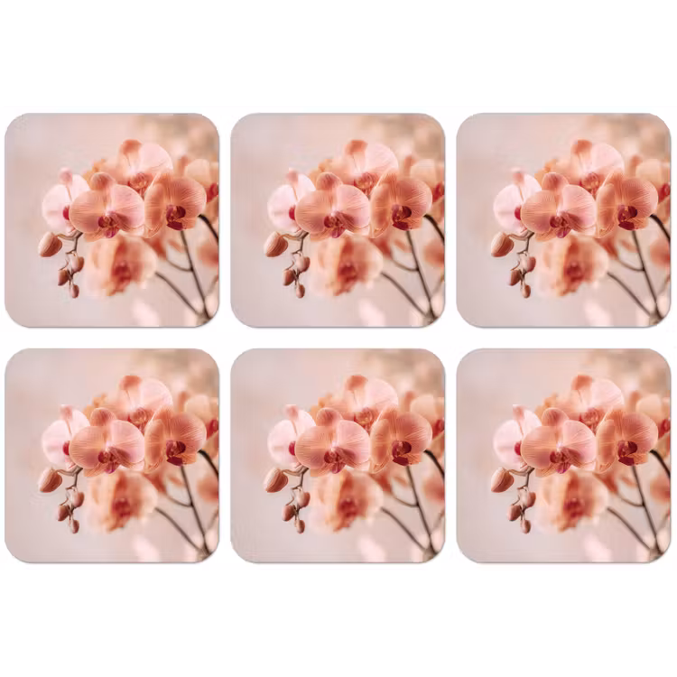 Orchidee - Bloemen - Roze - Bloemblaadjes onderzetter kurk middel -zkaufland3dotto