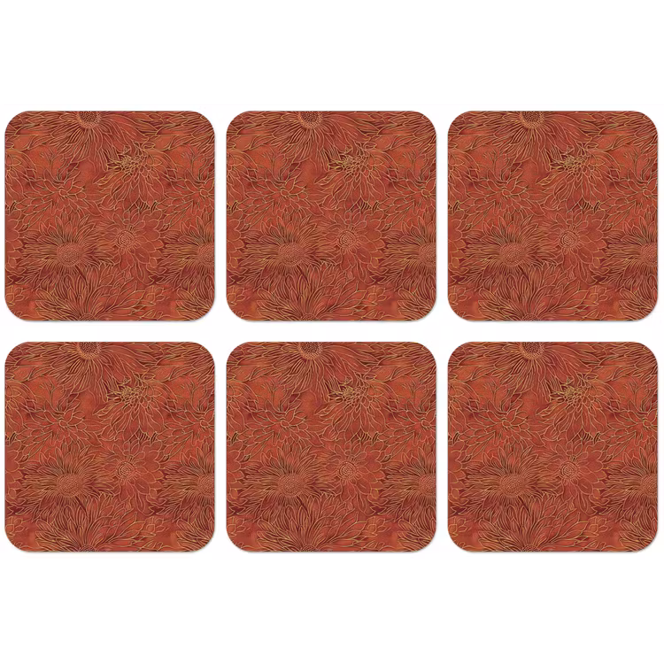 Oosters - Bloemen - Terracotta onderzetter kurk middel 366 -zkaufland3dotto
