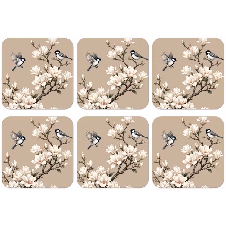 Oosters - Vogels - Beige onderzetter kurk middel -zkaufland3dotto