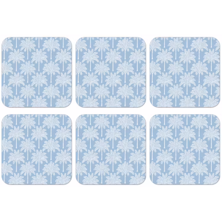 Palmboom - Modern - Blauw onderzetter kurk middel 366 -zkaufland3dotto