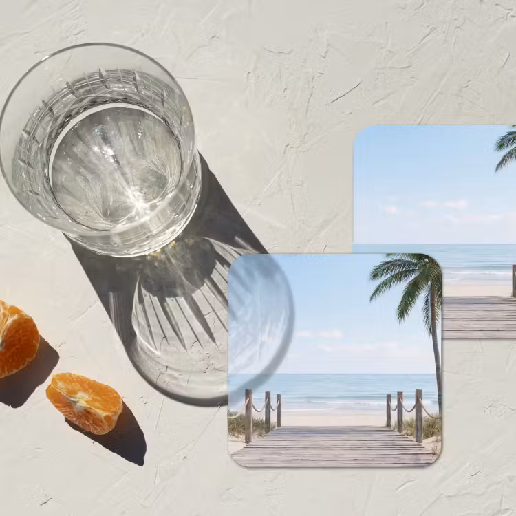 Palmbomen - Pad - Horizon onderzetter kurk middel -sfeer4