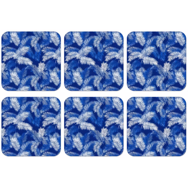Palmblad - Patroon - Blauw onderzetter kurk middel 366 -zkaufland3dotto