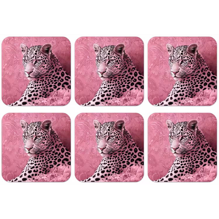 Panter - Luxe - Roze onderzetter kurk middel -zkaufland3dotto
