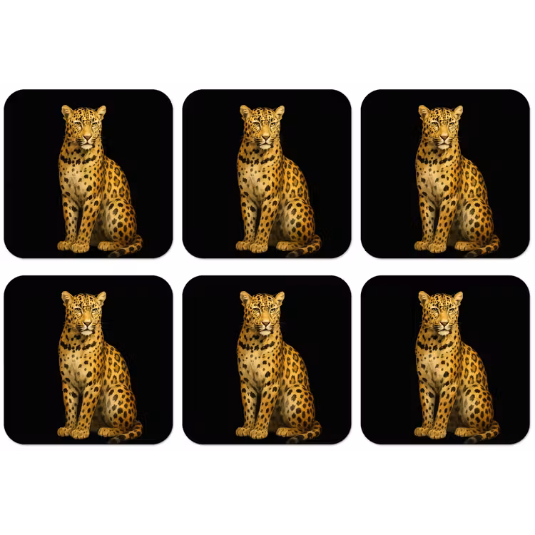 Panter - Realistisch - Bruin onderzetter kurk middel -zkaufland3dotto