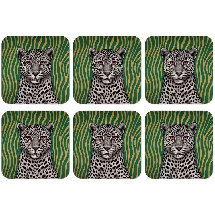 Panter - Zebrapatroon - Groen onderzetter kurk middel -zkaufland3dotto