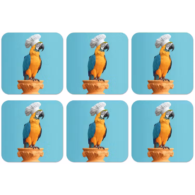 Papegaai - Koksmuts - Grappig - Vogel onderzetter kurk middel -zkaufland3dotto