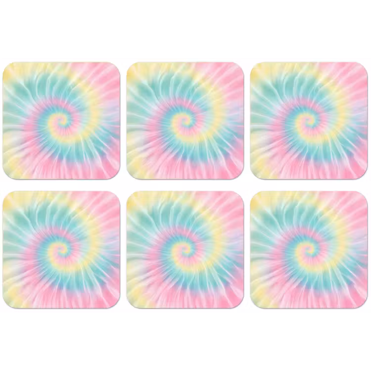 Pasteltinten - Tie dye - Roze onderzetter kurk middel -zkaufland3dotto
