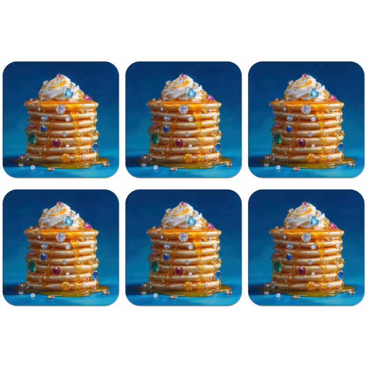 Pannenkoeken - Steentjes - Glitter - Slagroom onderzetter kurk middel -zkaufland3dotto