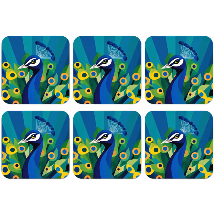 Pauw - Cirkels - Blauw onderzetter kurk middel -zkaufland3dotto