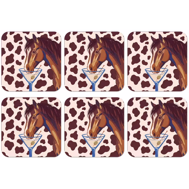 Paard - Martini - Dieren - Abstract - Bruin onderzetter kurk middel -zkaufland3dotto