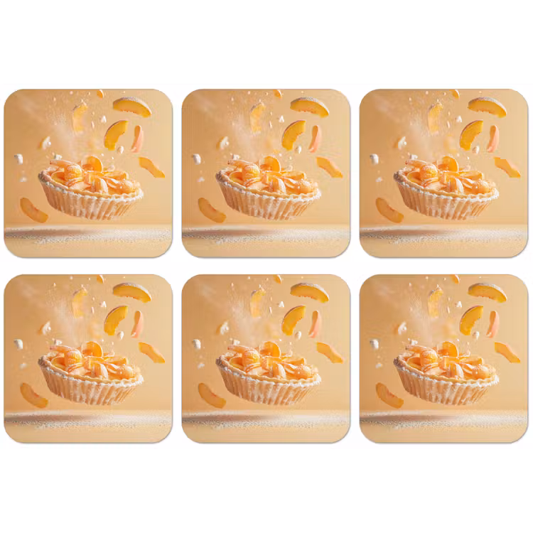 Peach - Eten - Taart - Oranje onderzetter kurk middel -zkaufland3dotto