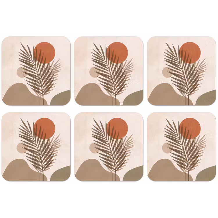 Planten - Bladeren - Abstract - Modern - Beige onderzetter kurk middel -zkaufland3dotto