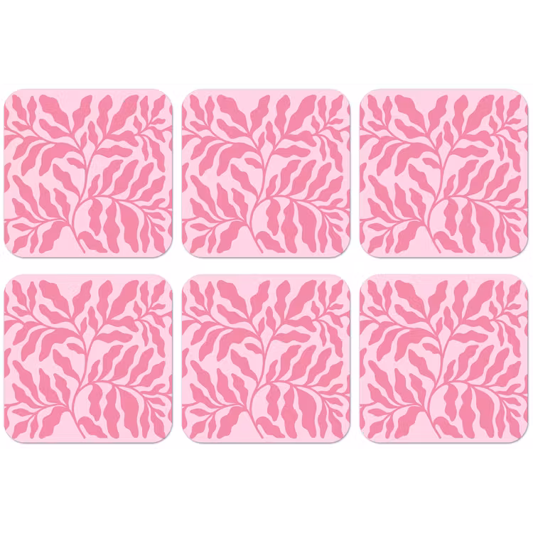 Planten - Organisch - Abstract - Modern - Roze onderzetter kurk middel -zkaufland3dotto