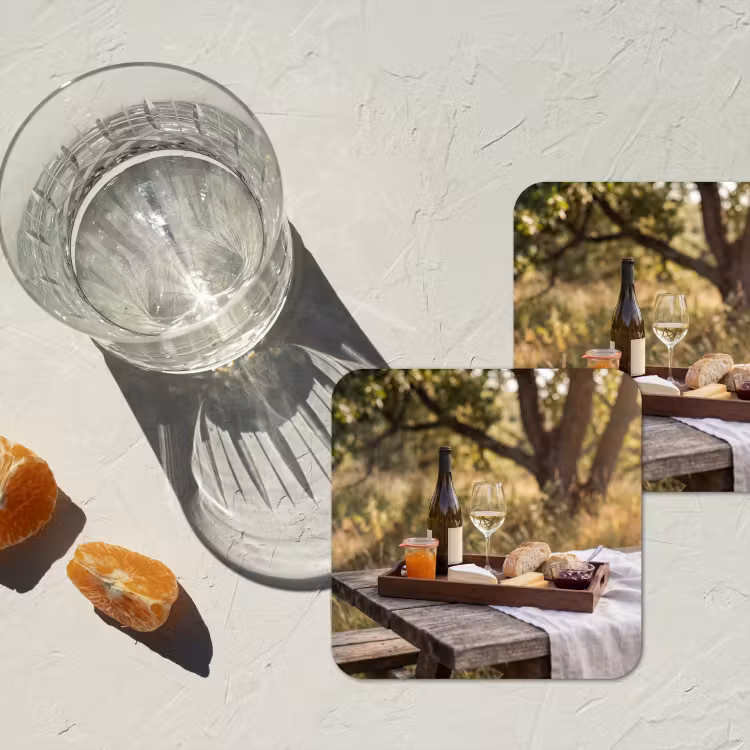 Picknick - Wijn - Kaasplankje onderzetter kurk middel -sfeer4