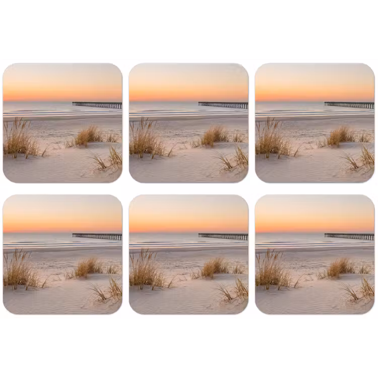 Pier - Zonsondergang - Strand onderzetter kurk middel -zkaufland3dotto