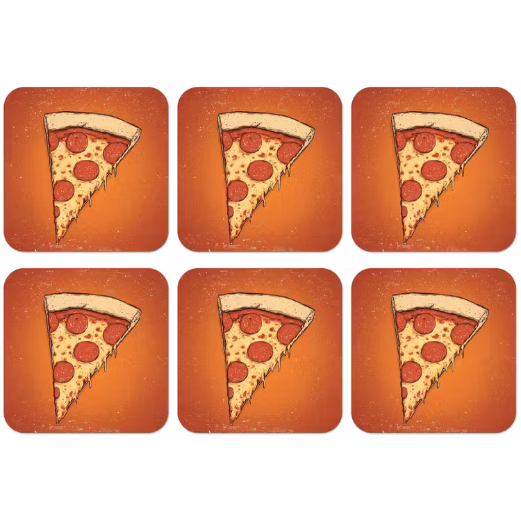 Pizza - Kaas - Rood - Pepperoni onderzetter kurk middel -zkaufland3dotto