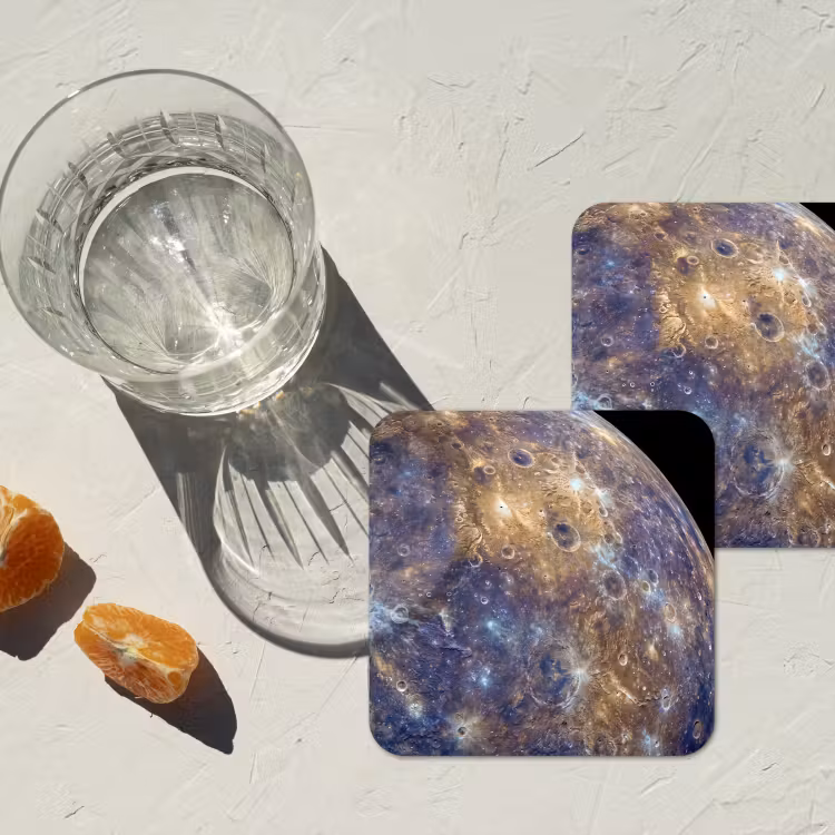 Untersetzer - Planet – Krater – Weltraum - Planeet - Kraters - Ruimte onderzetter kurk middel